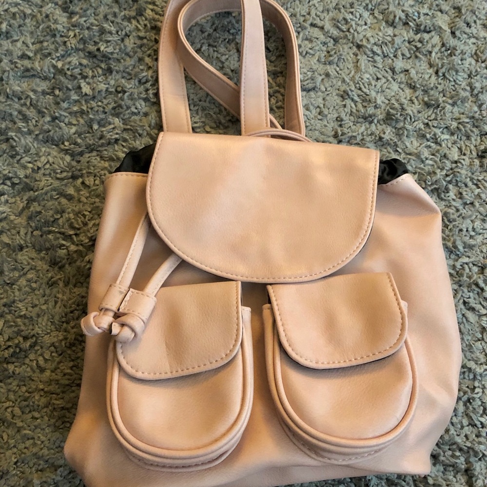 light pink leather mini backpack